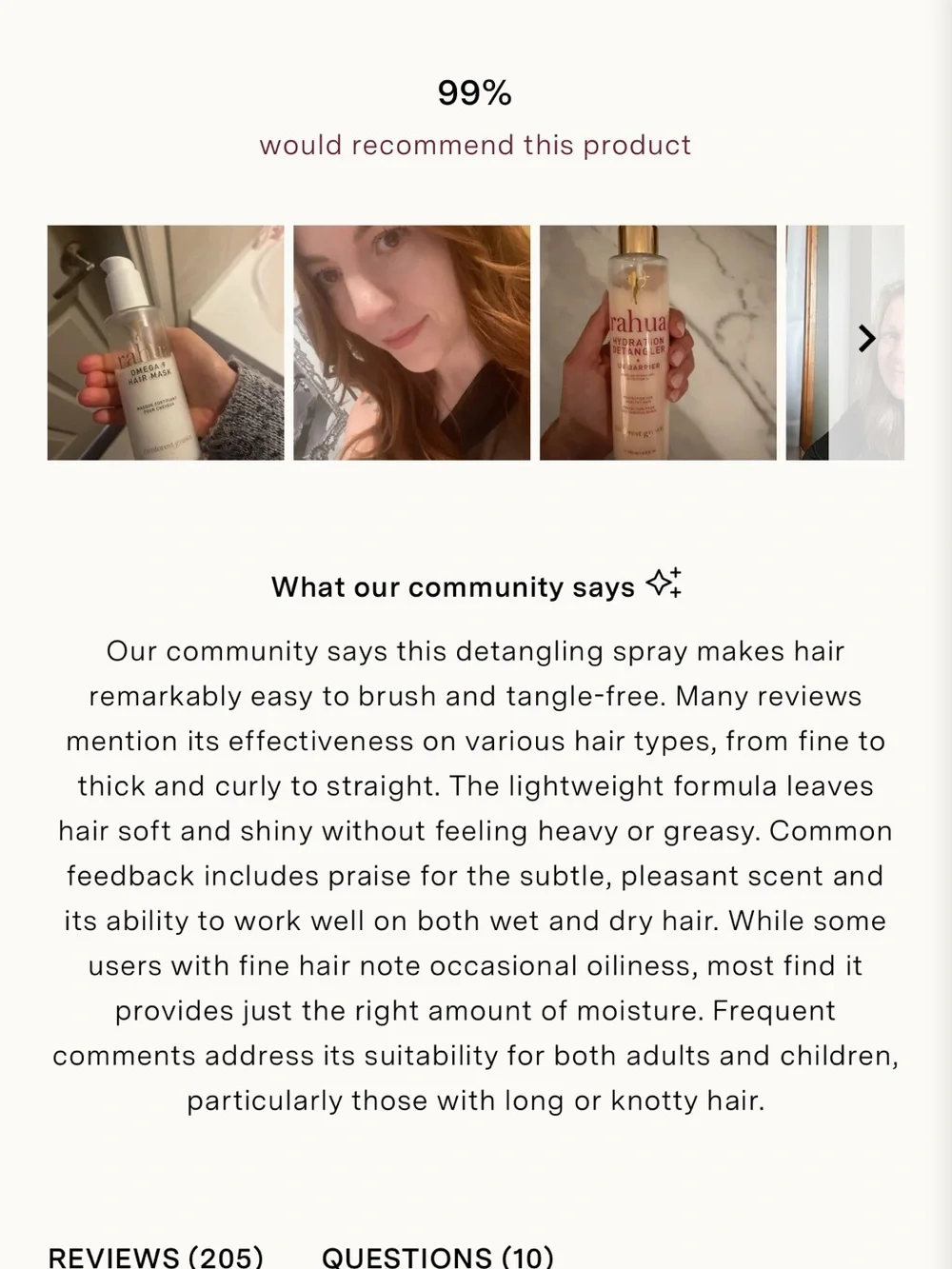 Rahua hydration detangler